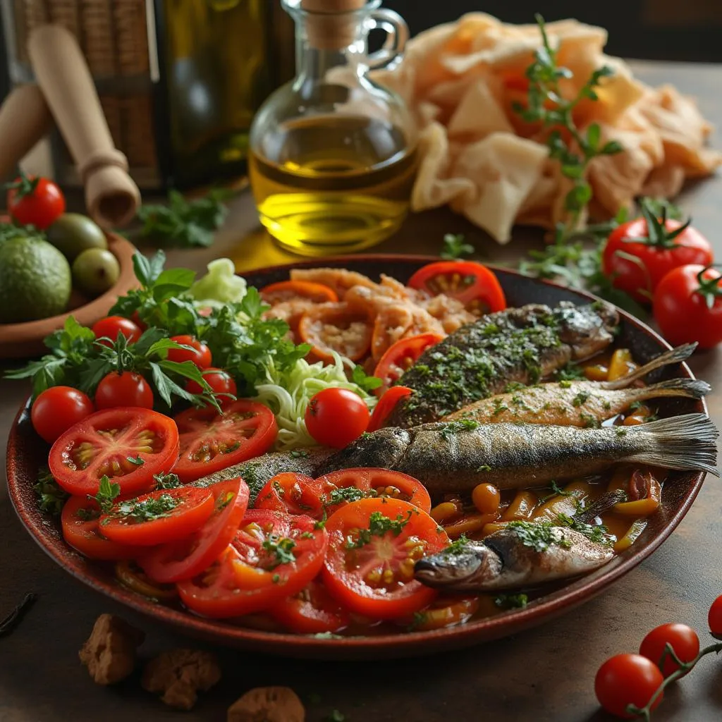 Svježe mediteransko povrće i maslinovo ulje